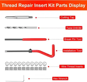 EUS0059A-2 ALLTOOETOOLS Thread Repair Tool Helicoil Wire Kit