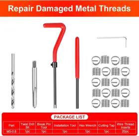EUS0059A ALLTOOETOOLS Thread Repair Tool Helicoil Wire Kit M5