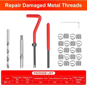 EUS0059B-1 ALLTOOETOOLS Thread Repair Tool Helicoil Wire Kit