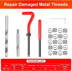 EUS0059C ALLTOOETOOLS Thread Repair Tool Helicoil Wire Kit M8