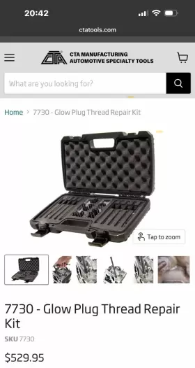 7730 CTA MANUFACTURING Tools Glow Plug Thread Repair Kit #3