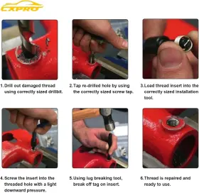 CX01078E CXPRO Thread Repair Helicoil Hss Drill Bits Kit #3