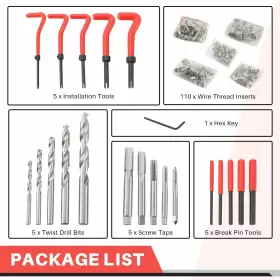 438077638195 DASBET Thread Repair Tool Hss Drill Helicoil Kit #2