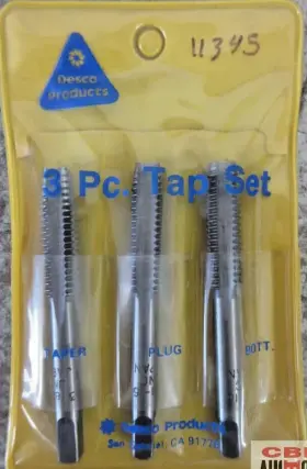 11345 DESCO Tap Set Taper Plug Bottom Carbon Steel