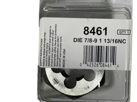 8461 HANSON Hex Rethreading Die Carbon Steel Rh Nos