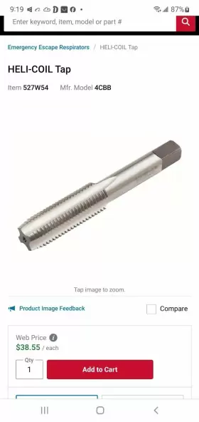 328438 HELICOIL Heli Coil Taps Bott H2 Sti Fi