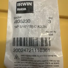 4935230 IRWIN Align Carbon Steel Tap Set #3
