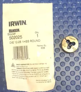 502025 IRWIN Nf Hss Od Round Die Hanson
