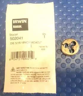 502041 IRWIN Hss Od Round Die Hanson