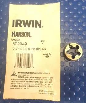 502049 IRWIN Nf Hss Od Round Die Hanson