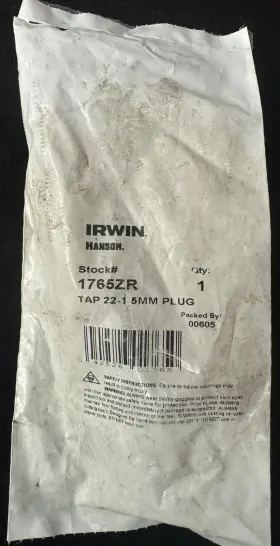 1765ZR IRWIN HANSON Tap Rh Carbon Steel M22 Zr #3