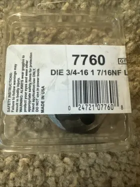 7760 IRWIN HANSON Rethread Die Lh
