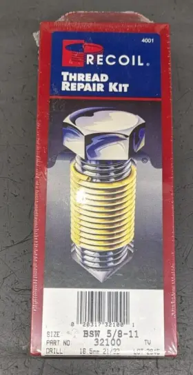 32100 RECOIL Thread Repair Bsw British Standard Whitworth Kit
