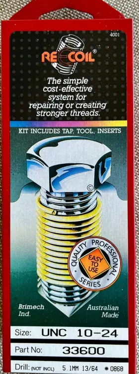 33600 RECOIL Thread Repair Tap Tool Inserts Kit