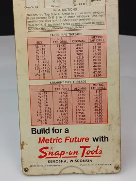 SS-537 SNAP-ON Drill Tap Converter Card #3
