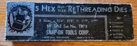 TRF5 SNAP-ON Rethreading Dies Hex Nut Nf Set #2