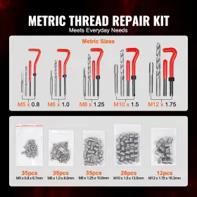 197988765172 VEVOR Helicoil Thread Repair Rethread Tool Kit #3