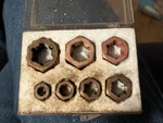 Vtg Snap-on Trc7a Hex Rethreader Dies Set Coarse Threads 1/4" Nc 5/8" Tool. Fixed Price $20.50.