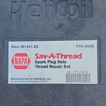 Spark Plug Hole Tap Set, Helicopter, Size M14x1.25, Napa Sav-a-thread, Extra. Fixed Price $90.00.