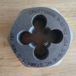 Craftsman Professional 3/8" -16 Nc Die 1" Hex 9 52762 For Tap & Set. Fixed Price $24.95.
