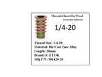 E-z Lok 1/4-20 X 20mm Flanged Die Cast Hex-drive Threaded Insert For Wood 10 Pcs. Fixed Price $12.99.