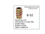 E-z-lok 8-32 Die Cast Zinc Alloy Hex-drive Threaded Insert For Wood 100 Pieces. Fixed Price $17.99.