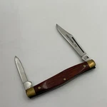 Sears Craftsman 95201 Knife Made In Usa 2 Ss Blades Wood Handles. Fixed Price $44.95.