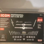 Icon Tdmt-41 Tap & Die Set Metric 41pc Tungsten Molybdenum Steel Silver Black. Fixed Price $89.48.