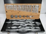 Ega Master 57695, Unc 1/4'' -3/4'' Taps And Dies Set. Fixed Price $900.00.
