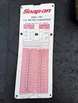 Vintage 1981 Snap-on Tools Drill-tap Us-metric Converter Pull Card Form Ss-537. Fixed Price $35.00.