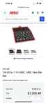Cle-line C67282 45ncnf 20-pc Carbon Hex Die Set W/ Case - Usa. Fixed Price $225.00.