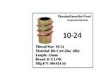 E-z Lok 10-24 Die Cast Zinc Alloy Hex-drive Threaded Insert For Wood 25 Pieces. Fixed Price $12.99.