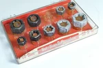 Vintage K-d Mfg No. 725, Hex Rethreader Die Set Partial Of 9, One Missing. Fixed Price $12.95.